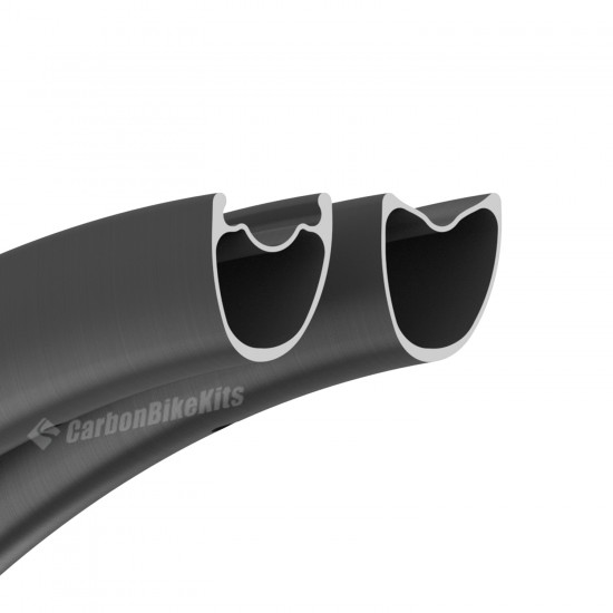 [Ultraligero] 1060g 700C 25x25mm Asimétrico Freno de disco Ruedas de carbono para bicicleta de carretera Tubeless